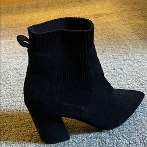 Steve Madden Black Suede Ankle Booties